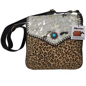 NEW Nocona Aspen Western Conceal Carry Bag Leopard Print Leather Cowhide Cowgirl